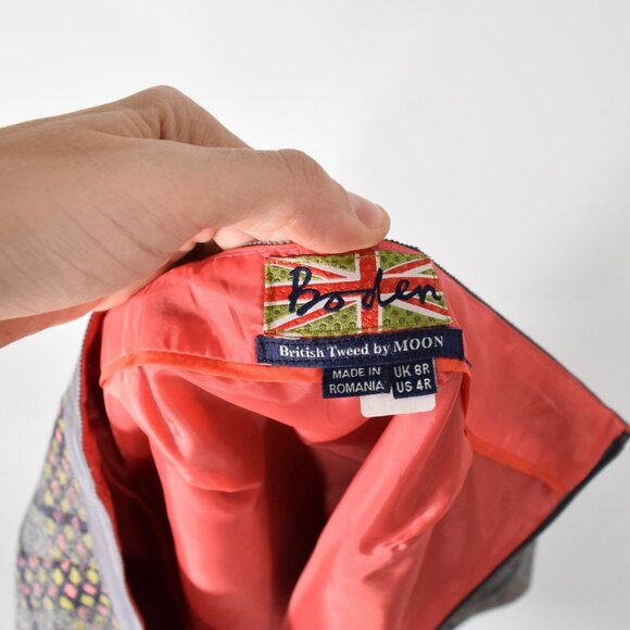 Boden Gray & Pink British Tweed Pencil Skirt - Picture 3 of 6
